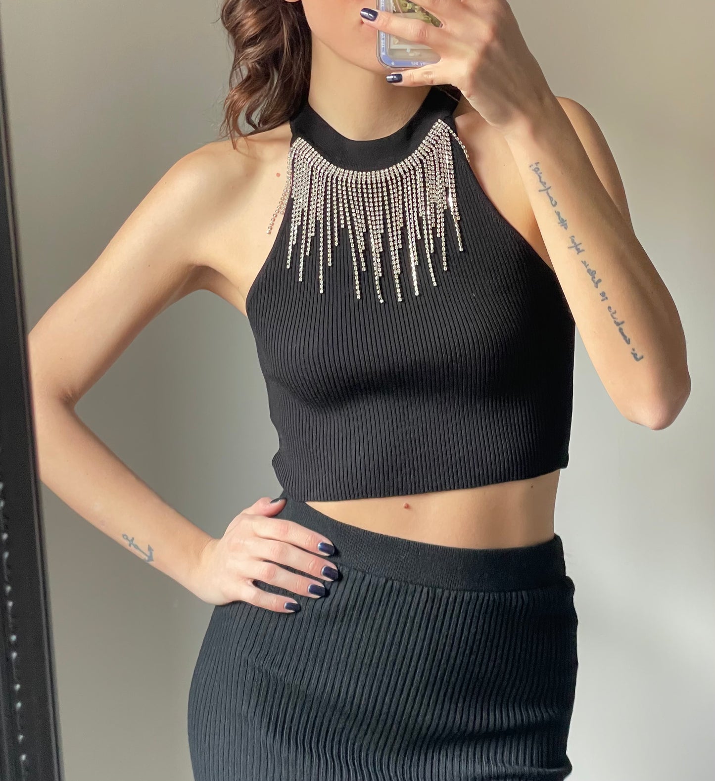 Top con strass
