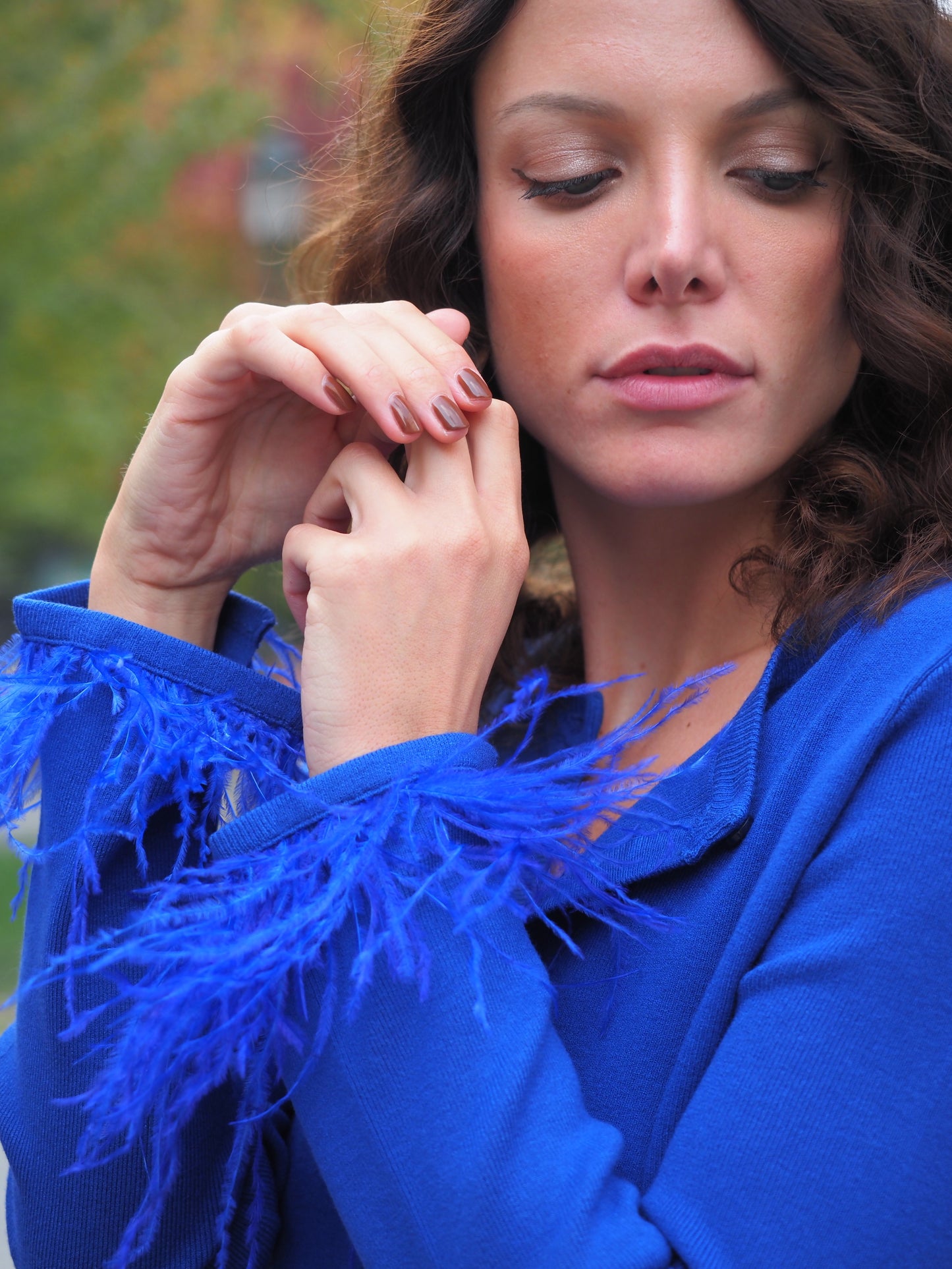 Cardigan piume
