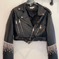 Biker similpelle con strass