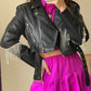 Biker similpelle con strass