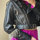 Biker similpelle con strass